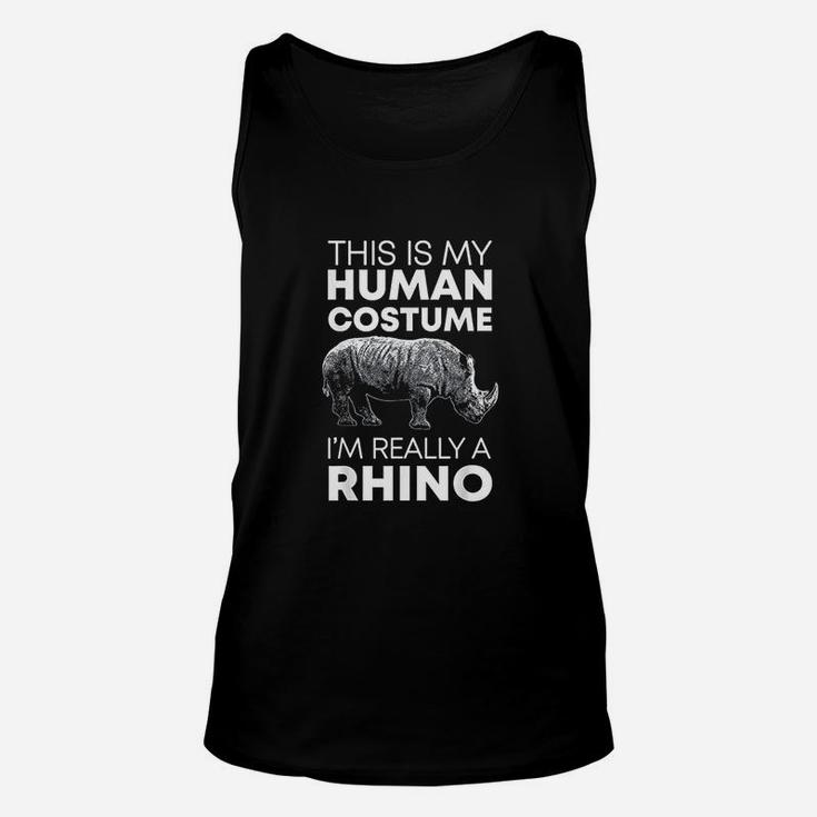 Human Costume Rhino Vintage Rhinoceros Love Unisex Tank Top