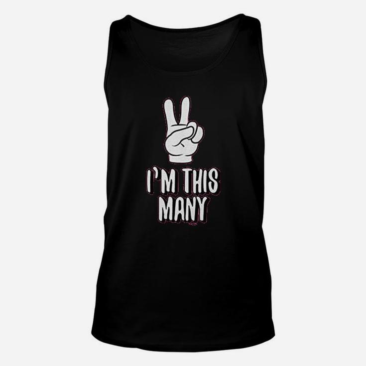 I Am This Many Two Year Old Birthday Unisex Tank Top