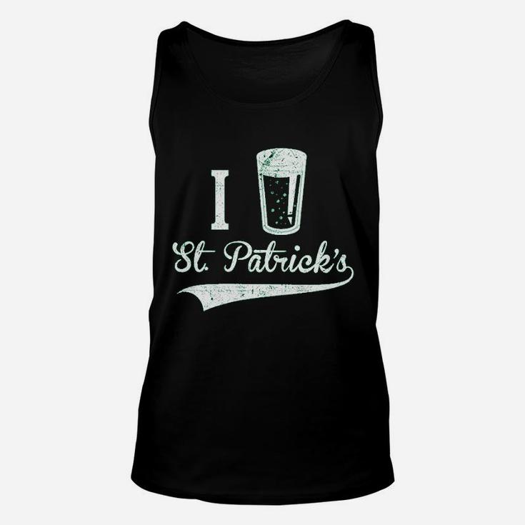 I Beer Saint Patricks Day Funny St Patty Drinking Shamrock Irish Unisex Tank Top