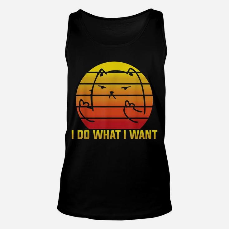 I Do What I Want - Funny Retro Vintage Cat Lover Quote Unisex Tank Top