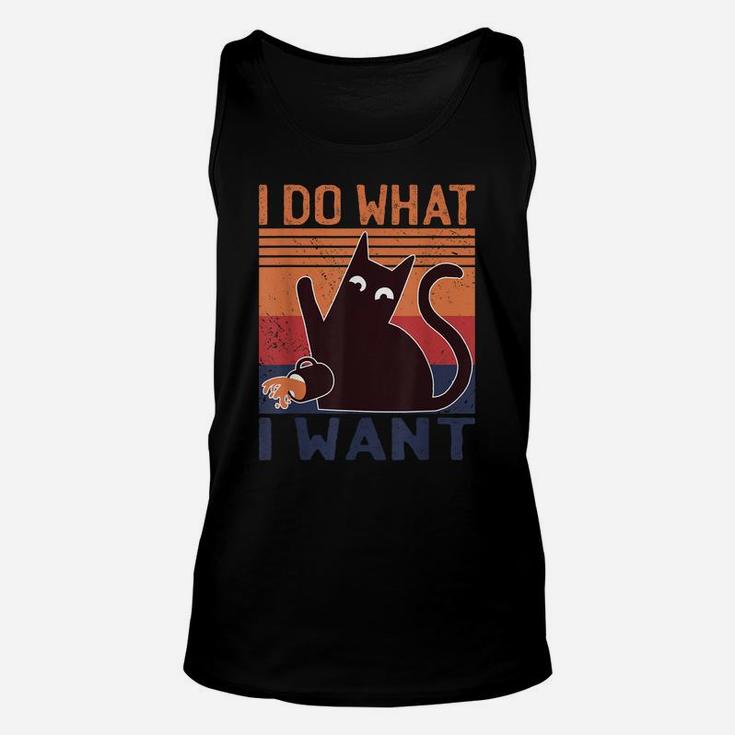I Do What I Want Vintage Cat Lovers Unisex Tank Top