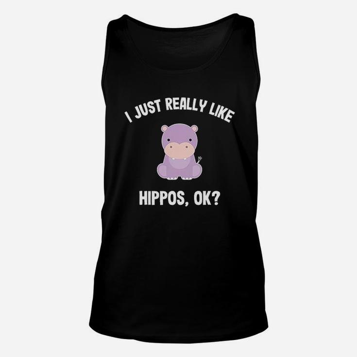 I Just Really Like Hippos Unisex Tank Top