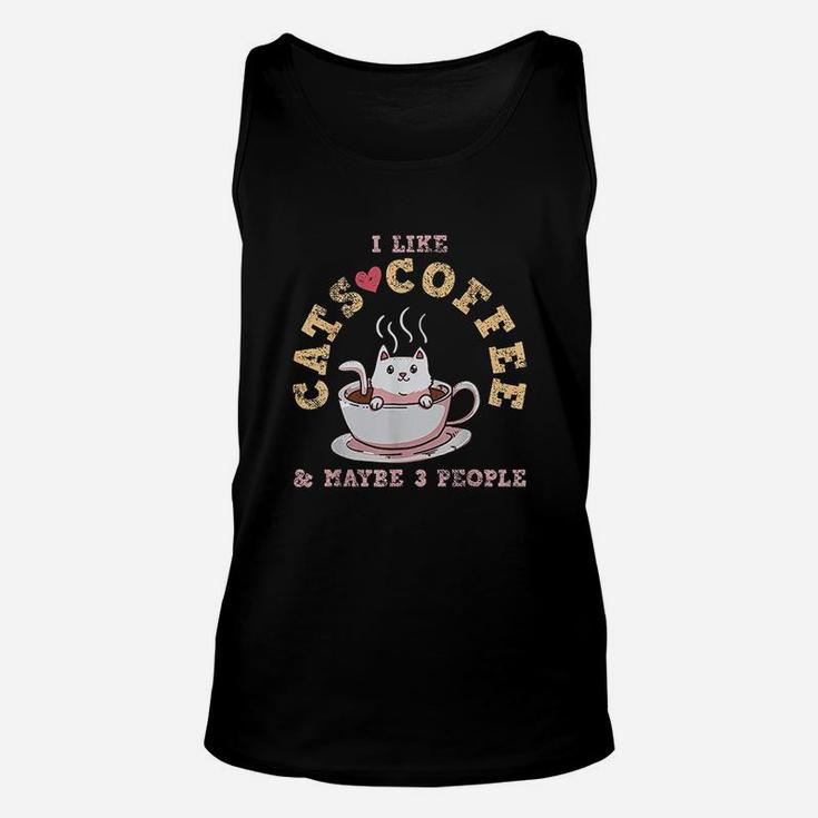 I Like Cats Coffee & Maybe 3 People Unisex Tank Top