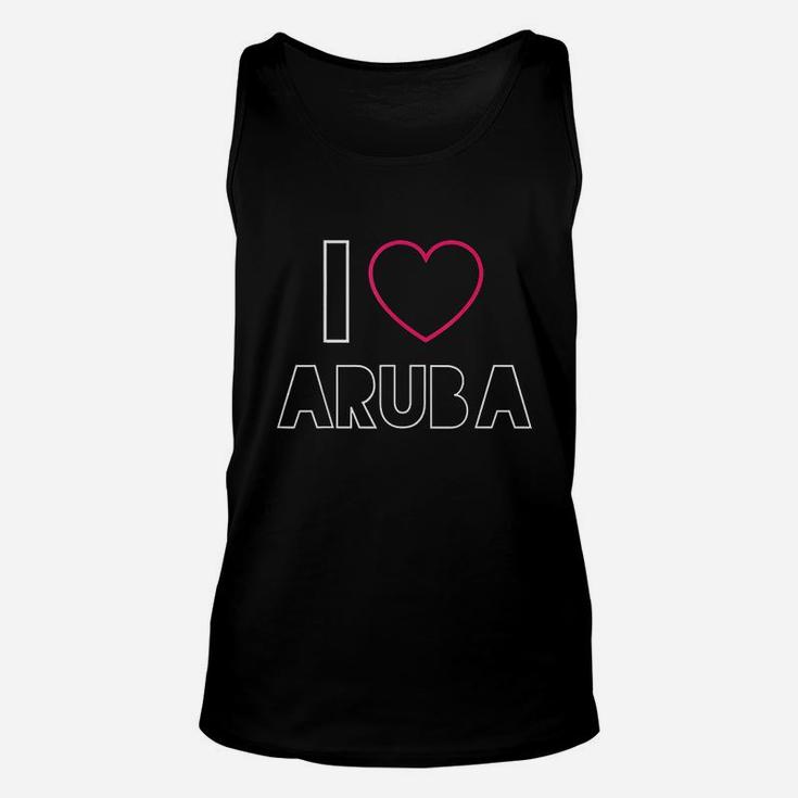 I Love Aruba Beach Vacation Travel Aruban Travelling Unisex Tank Top