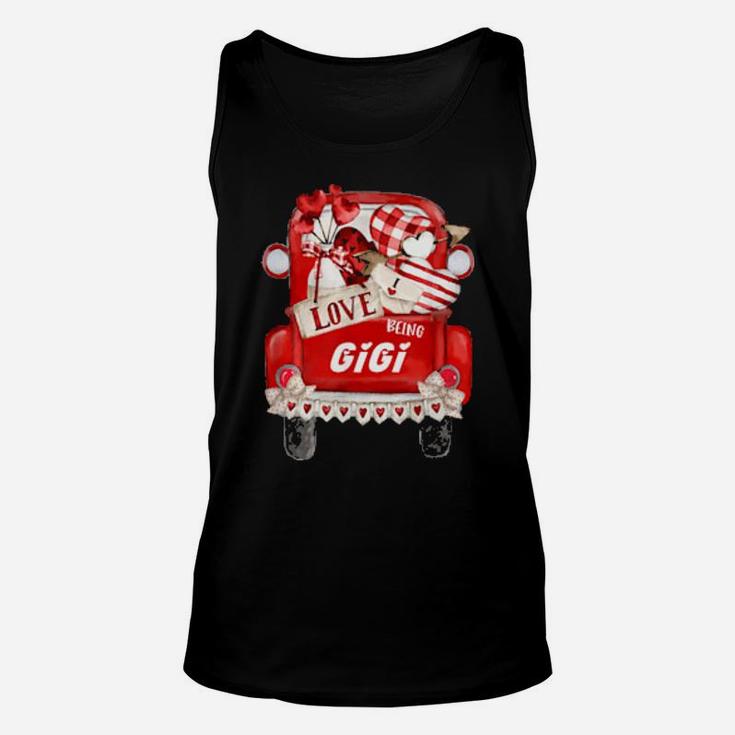 I Love Being Gigi Truck Gnome Valentines Day Unisex Tank Top