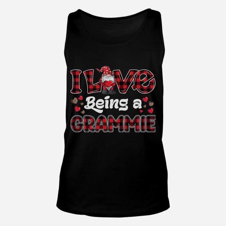 I Love Being Grammie Red Plaid Hearts Gnome Valentine's Day Unisex Tank Top