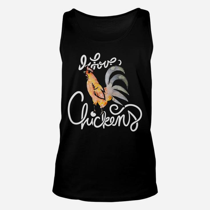 I Love Chickens Rooster Unisex Tank Top
