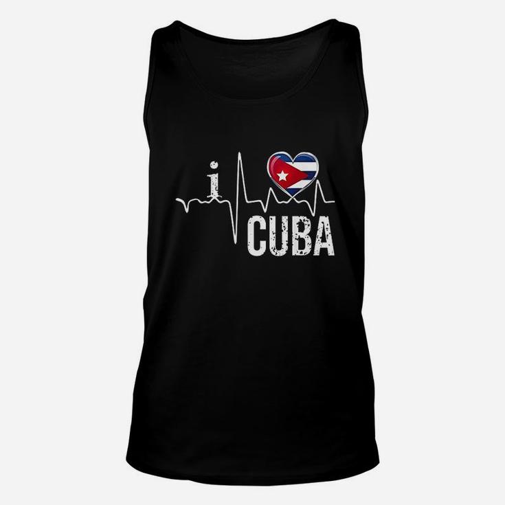 I Love Cuba Heartbeat Flag Unisex Tank Top