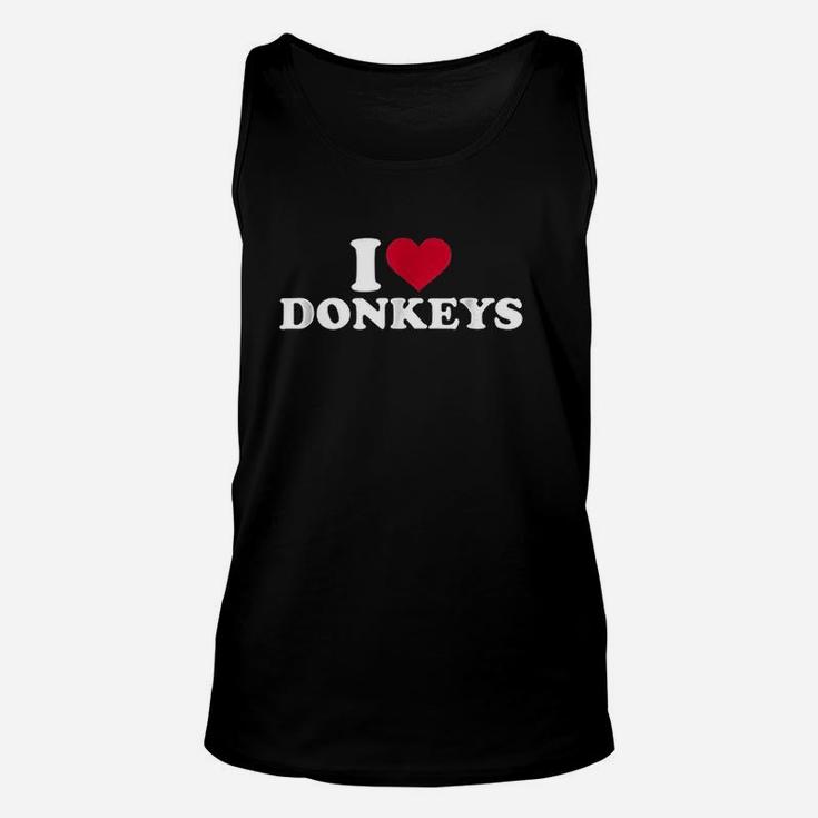 I Love Donkeys Unisex Tank Top