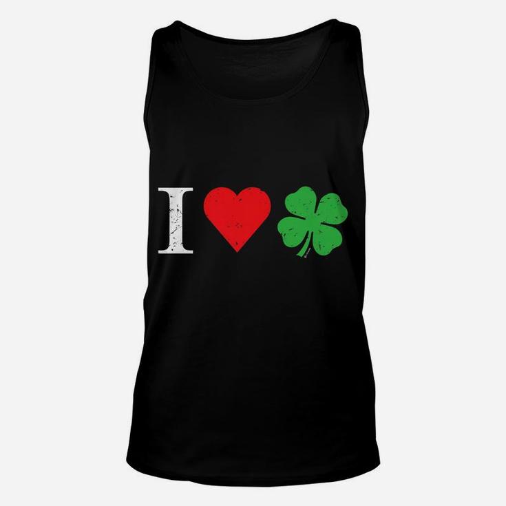 I Love Irish - Shamrock - Good Luck 4 Leaf Clover Unisex Tank Top