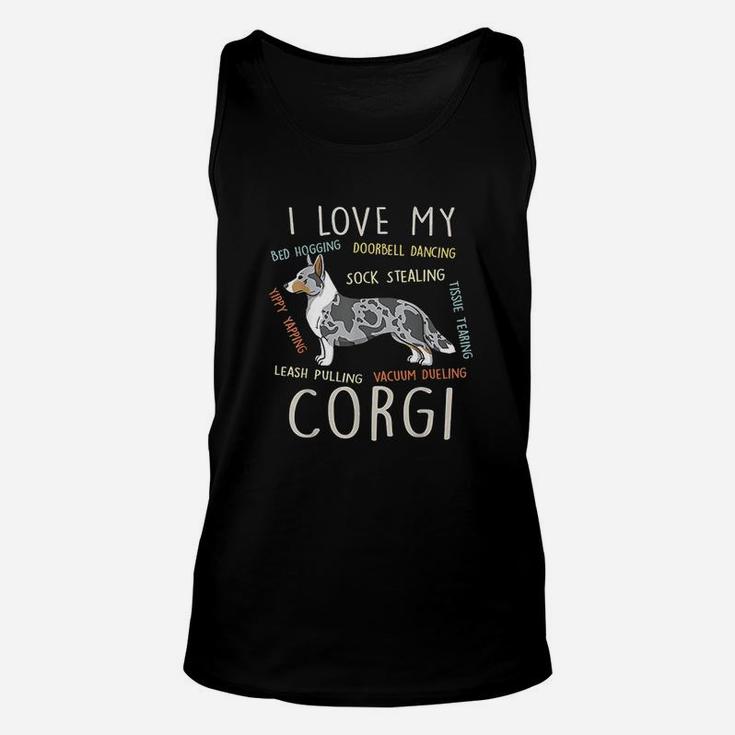 I Love My Cardigan Welsh Corgi Dog Mom Dad Funny Cute Gift Unisex Tank Top