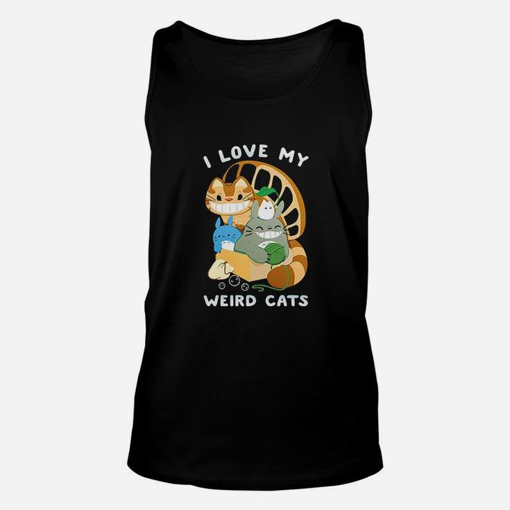 I Love My Weird Cats Black Unisex Tank Top