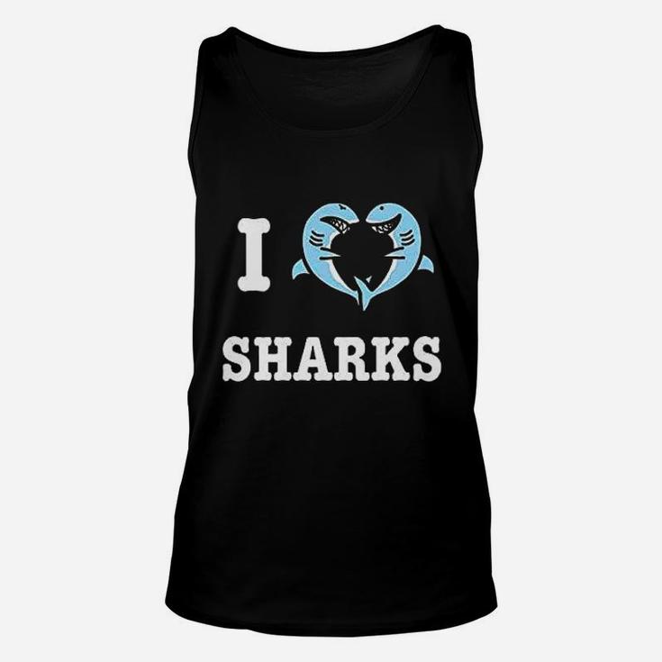 I Love Sharks Unisex Tank Top
