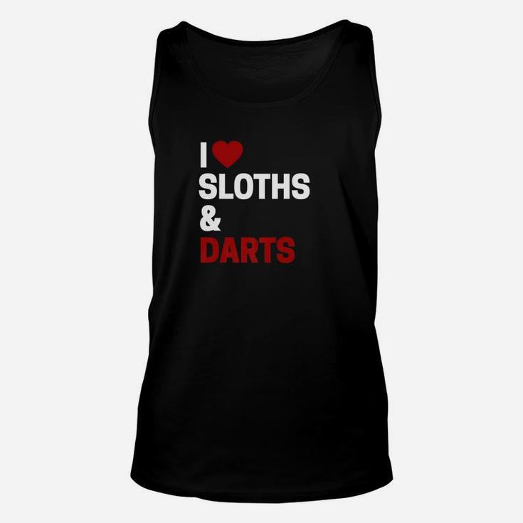 I Love Sloths Darts Funny Darts Unisex Tank Top