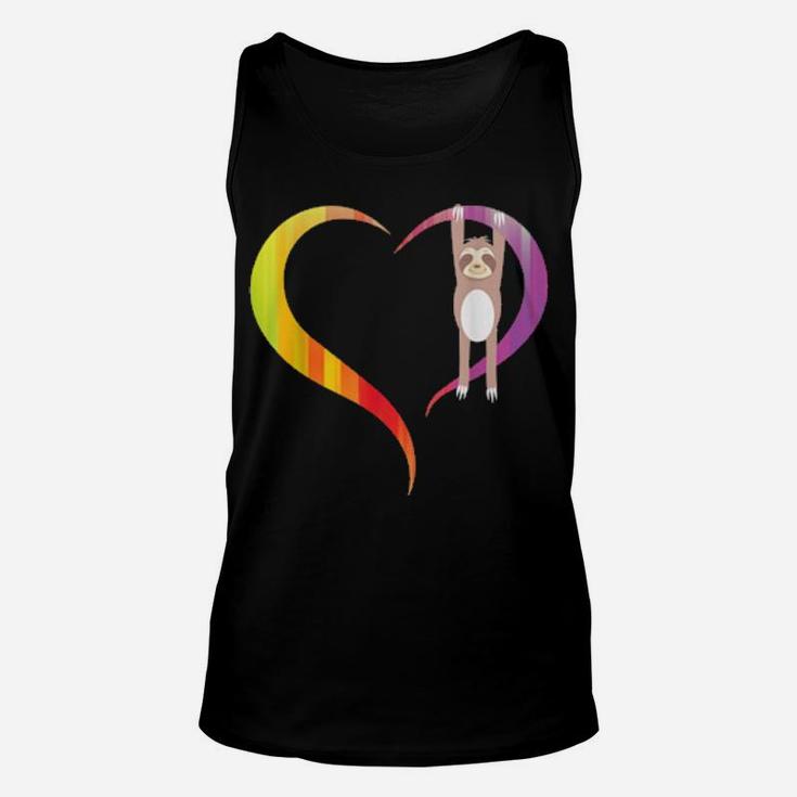I Love Sloths Valentines Day For Cute Heart Animal Unisex Tank Top
