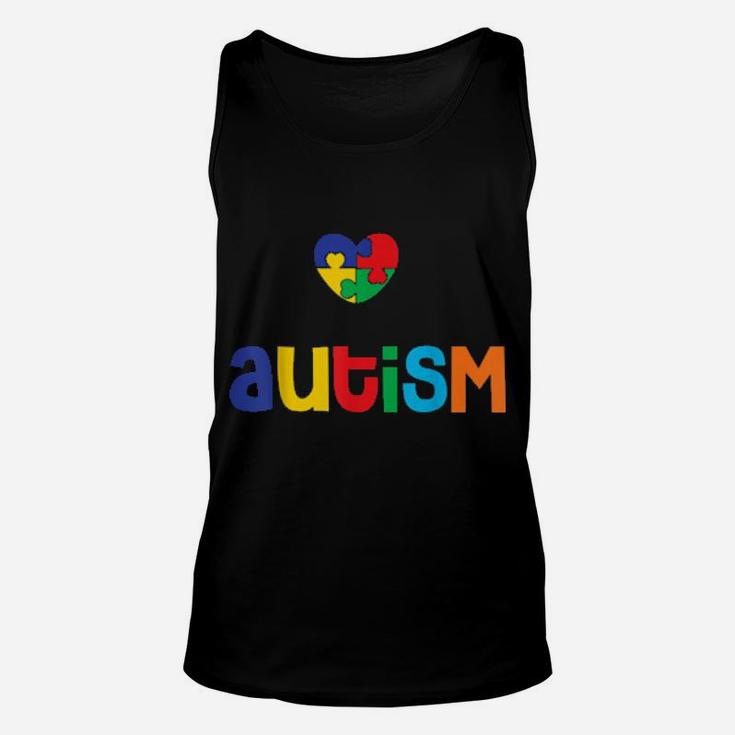 I Love Someone With Autism Puzzle Heart Valentines Day Unisex Tank Top