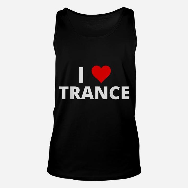 I Love Trance, Featuring A Red Heart Unisex Tank Top
