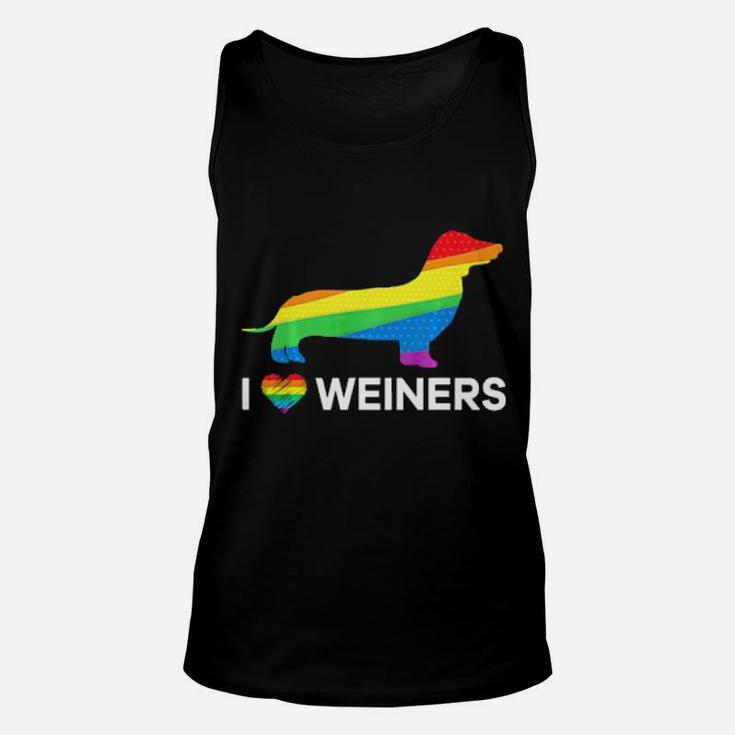 I Love Weiners Dachshund Lgbt Gay Lesbian Pride Unisex Tank Top