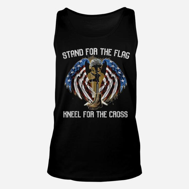 I Stand For The Flag And Kneel For The Cross  Usa Flag Unisex Tank Top