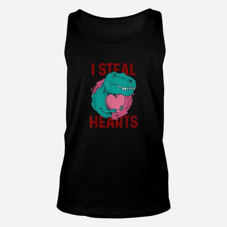 I Steal Hearts Valentines Day Cute Dinosaur T Rex Unisex Tank Top