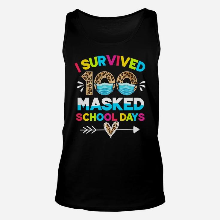 I Survived 100 Masked School Days Funny 100Th Day Of School Unisex Tank Top