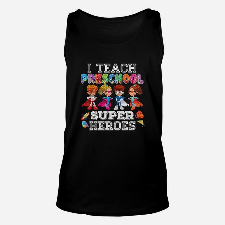 I Teach Preschool Superheroes Unisex Tank Top
