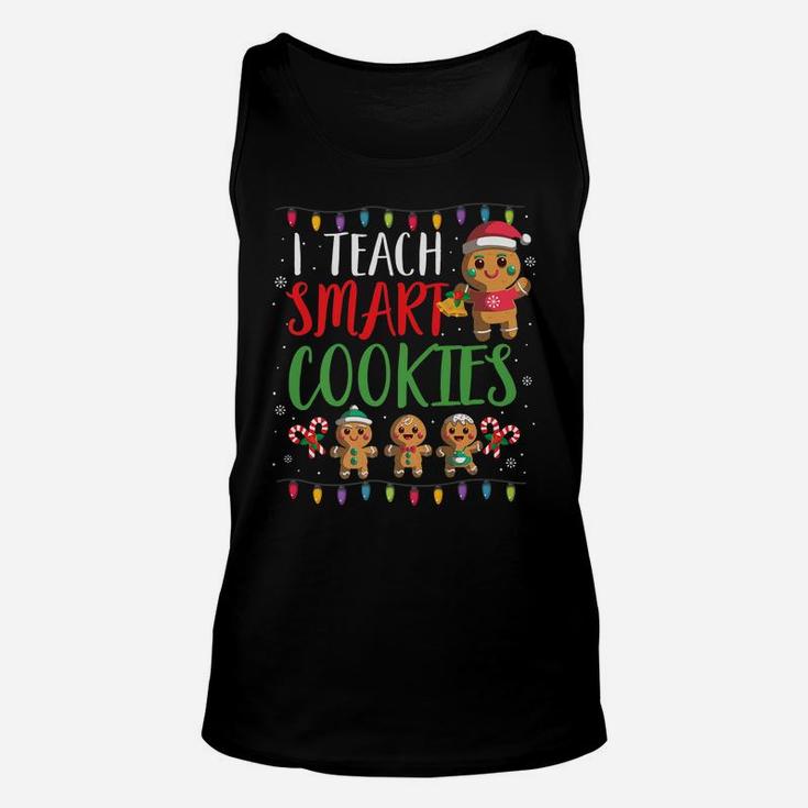 I Teach Smart Cookies Christmas Teacher Gift Gingerbread Unisex Tank Top