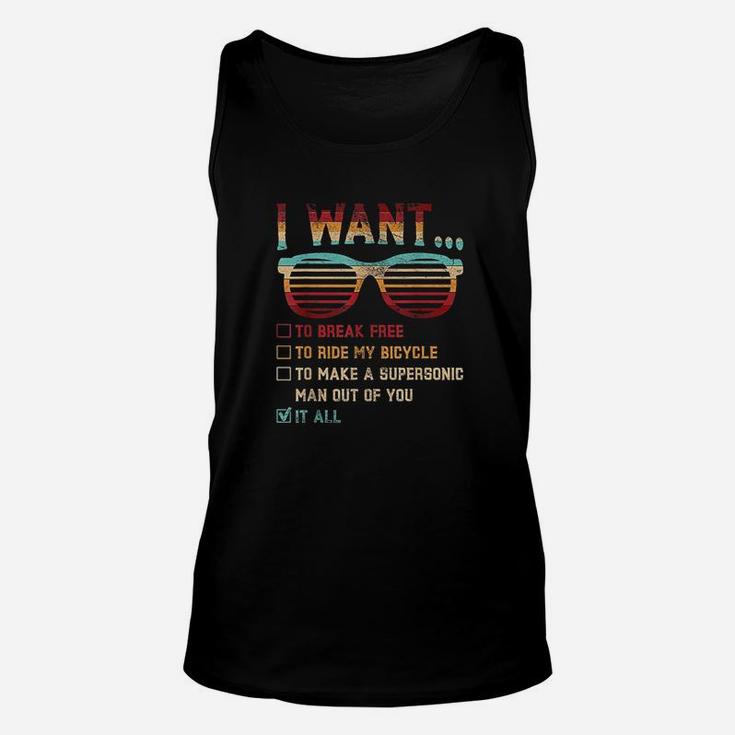 I Want To Break Free To Ride My Bicycle It All Gift Idea Unisex Tank Top