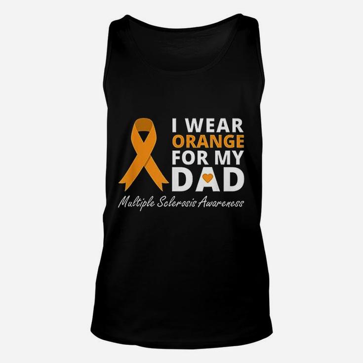 I Wear Orange For My Dad Ms Awareness Ribbon Warrior Unisex Tank Top