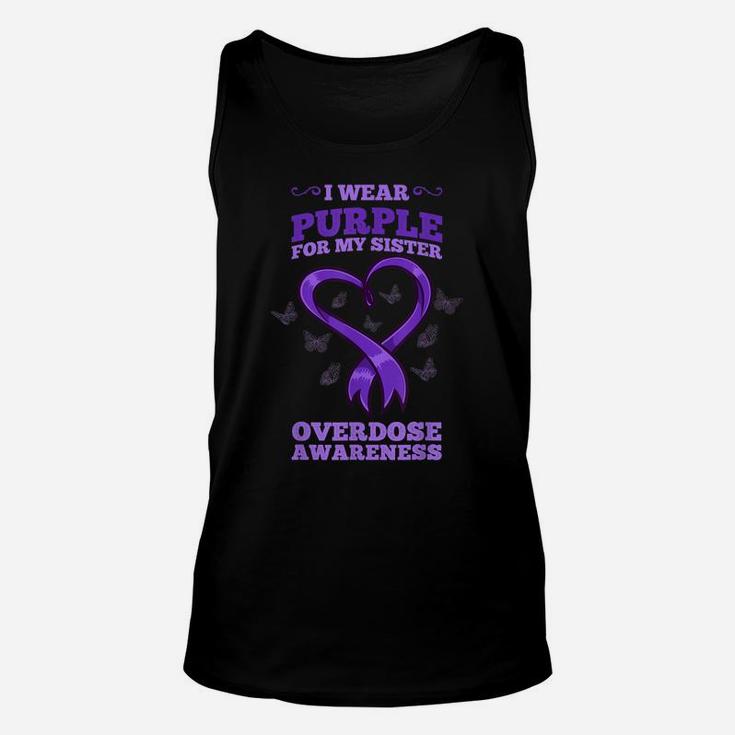 I Wear Purple For My Sister Overdose Awareness Unisex Tank Top