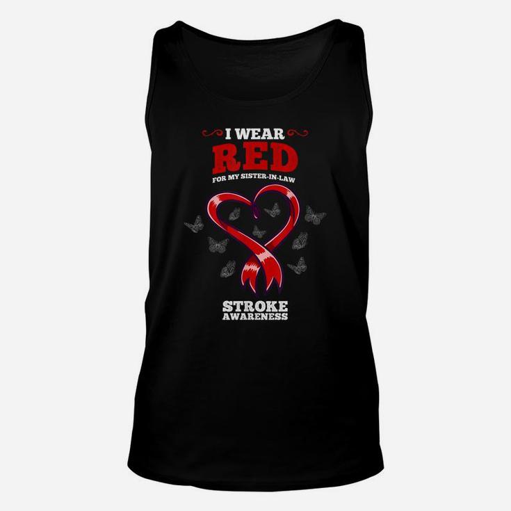 I Wear Red For My Sister In Law Stroke Awareness Unisex Tank Top