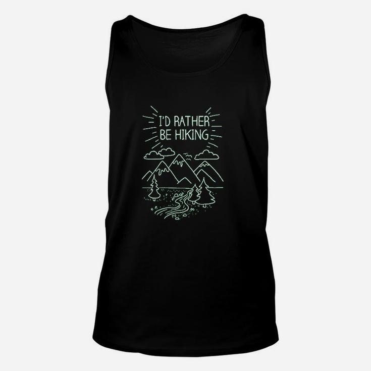 Id Rather Be Hiking Funny Summer Nature Camping Unisex Tank Top