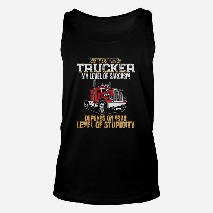 Im A Grumpy Trucker Funny Truck Driver Gifts Trucking Dads Unisex Tank Top