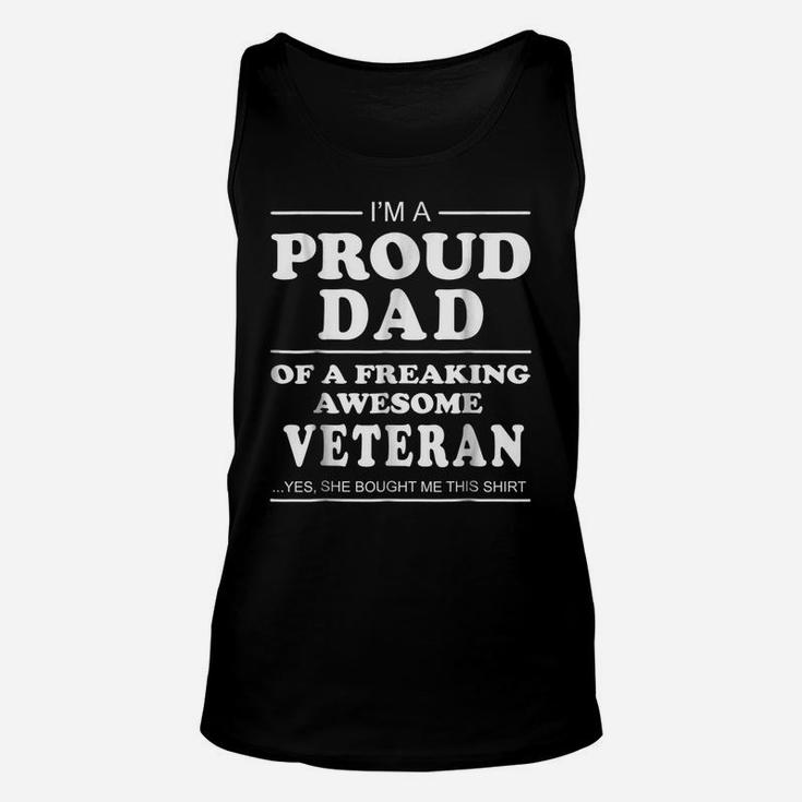 I'm A Proud Dad Of Awesome Veteran Military Veteran Unisex Tank Top