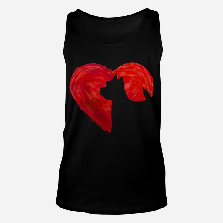 In My Heart Valentine's Day Silhouette West Highland White Terrier Unisex Tank Top