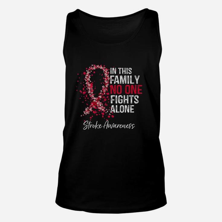In This Family No One Fights Alone Stroke Awareness Survivor Unisex Tank Top