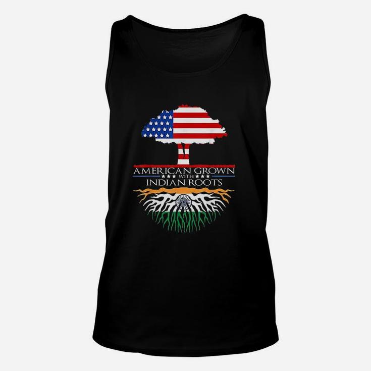 Indian Roots American Grown Tree Flag Usa India Asian Unisex Tank Top