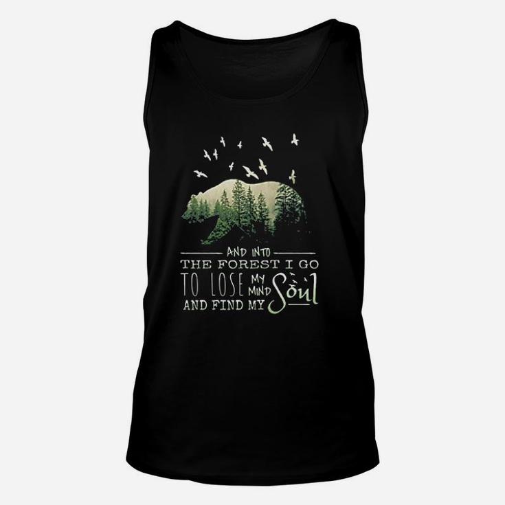 Into The Forest I Go Hiking Camping Nature Lover Gift Unisex Tank Top