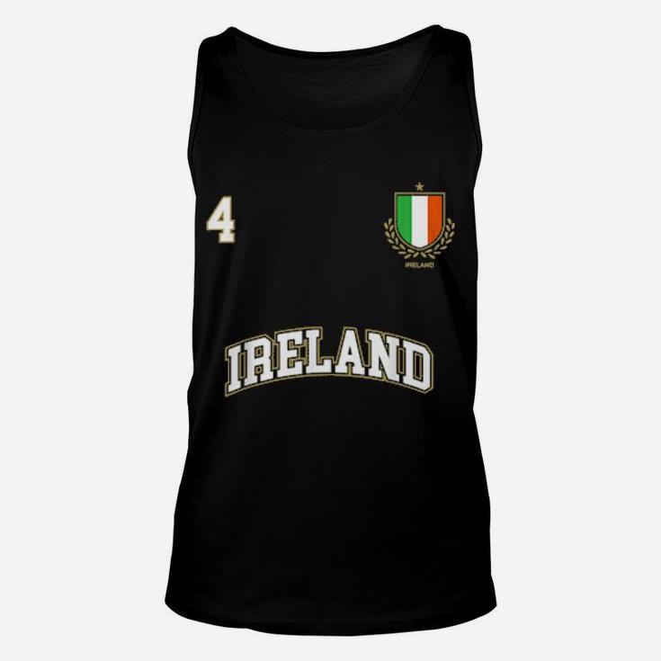 Ireland Team Sports Number 4 Soccer Irish Flag Shirt Unisex Tank Top