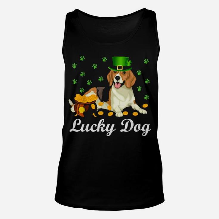 Irish Leprechaun Hat Lucky Beagle Dog St Patricks Day Unisex Tank Top