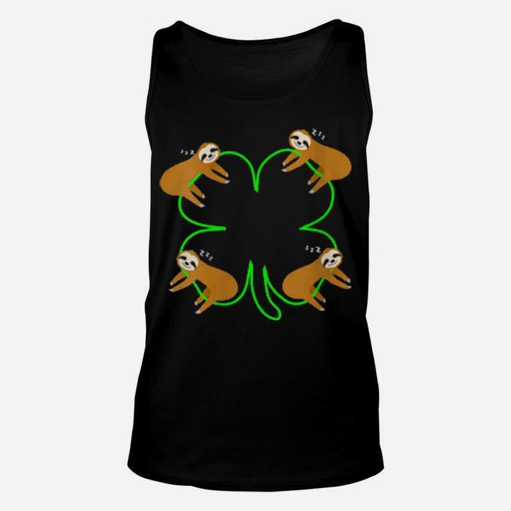 Irish Shamrock Leprechaun Sloth St Patricks Day Unisex Tank Top