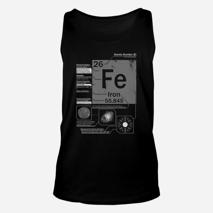 Iron Fe Element | Atomic Number 26 Science Chemistry Unisex Tank Top
