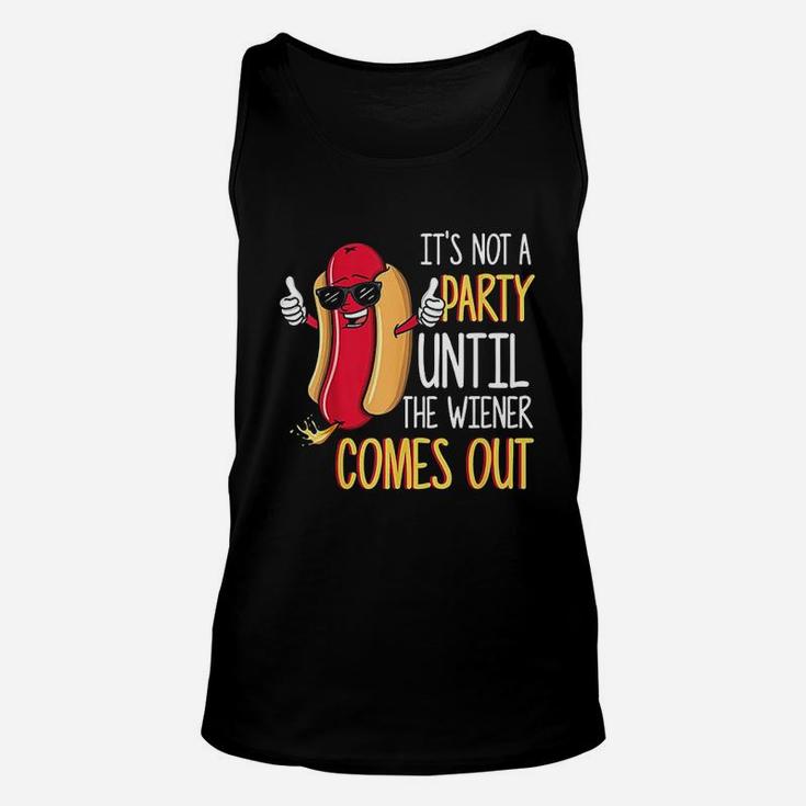 It Is Not A Party Until The Weiner Comes Out Funny Hot Dog Unisex Tank Top