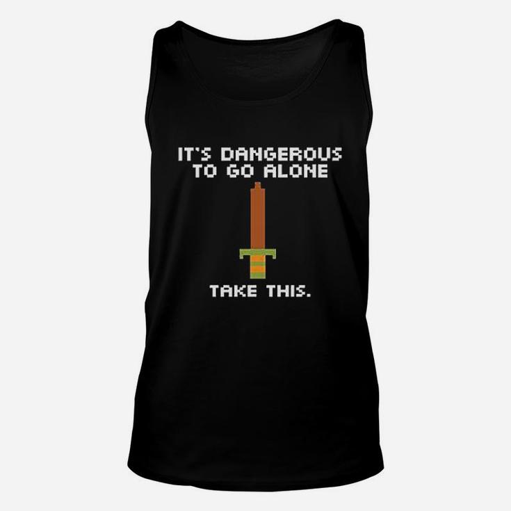 Its Dangerous To Go Alone Take This 8 Bit Gaming Black 4Xl Graphic Unisex Tank Top