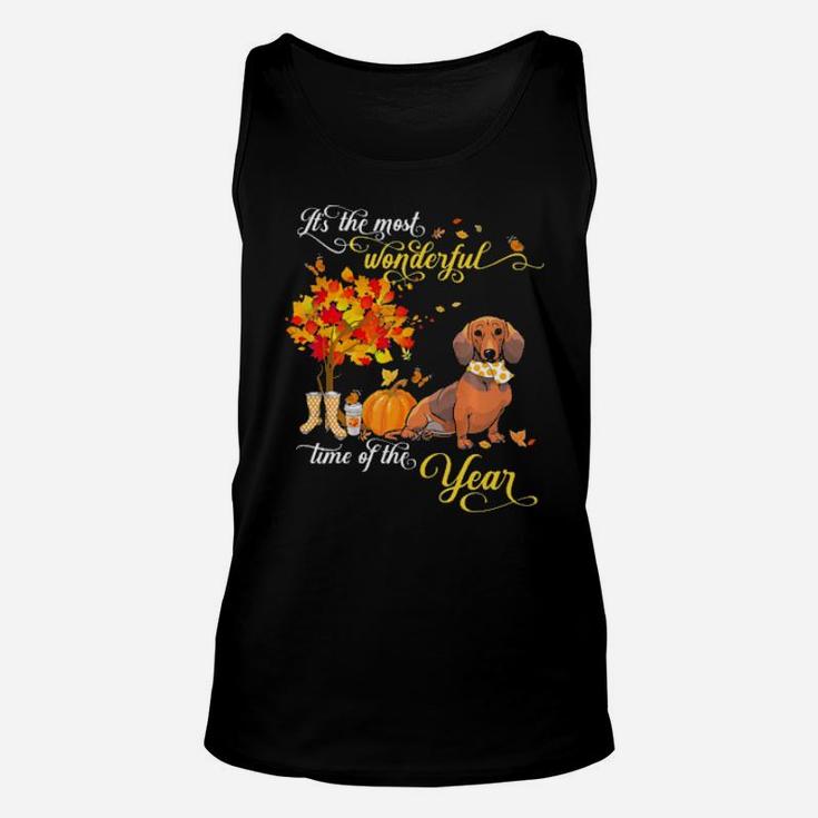 It's The Most Wonderful Time Of The Year  Dachshund Dog Unisex Tank Top