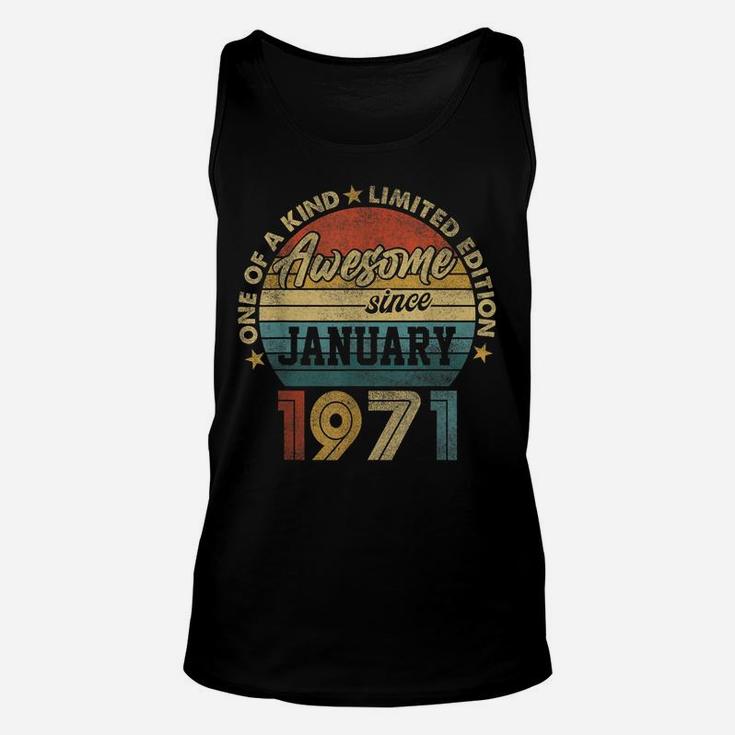 January 1971 Vintage 50 Years Old Retro 50Th Birthday Gift Unisex Tank Top