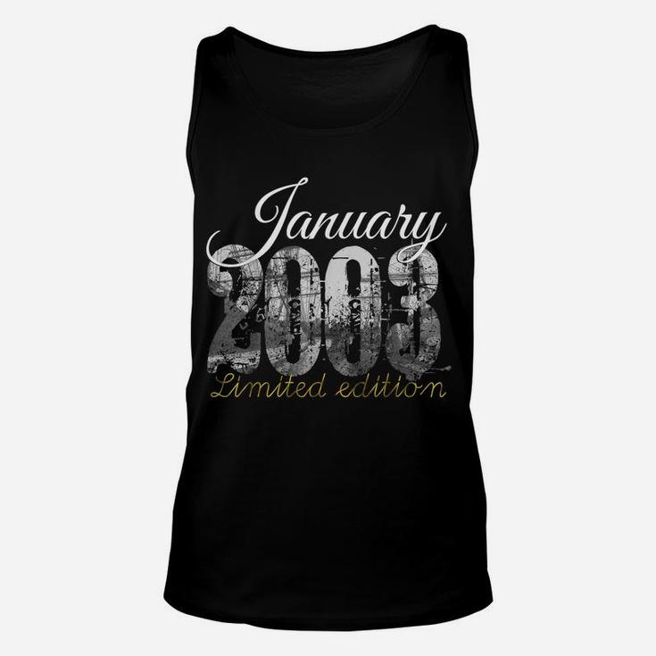 January 2003 Tee - 17 Year Old Shirt 2003 17Th Birthday Gift Unisex Tank Top