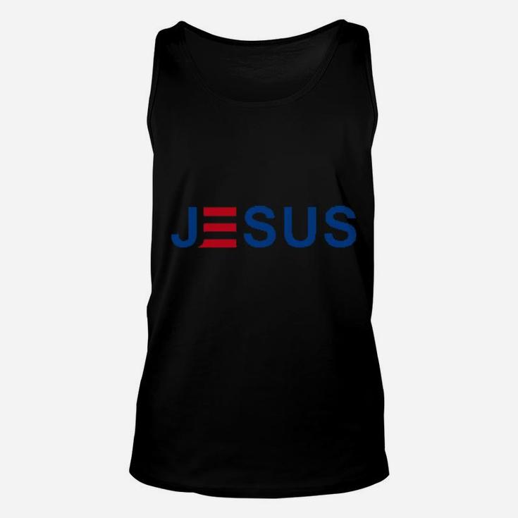 Jesus Patriotic Christian Faith In God Red White And Blue Unisex Tank Top