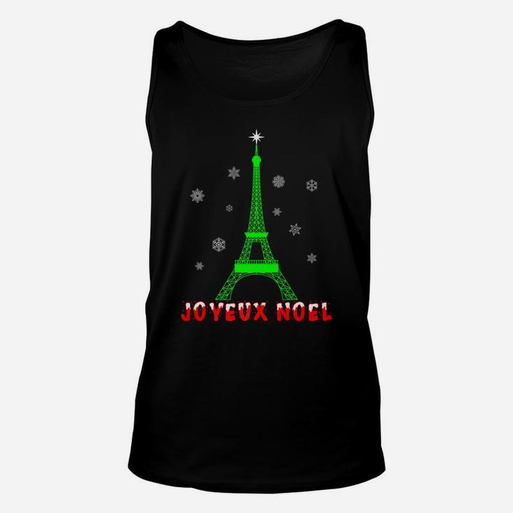 Joyeux Noel French Paris Eiffel Tower Merry Christmas Xmas Unisex Tank Top