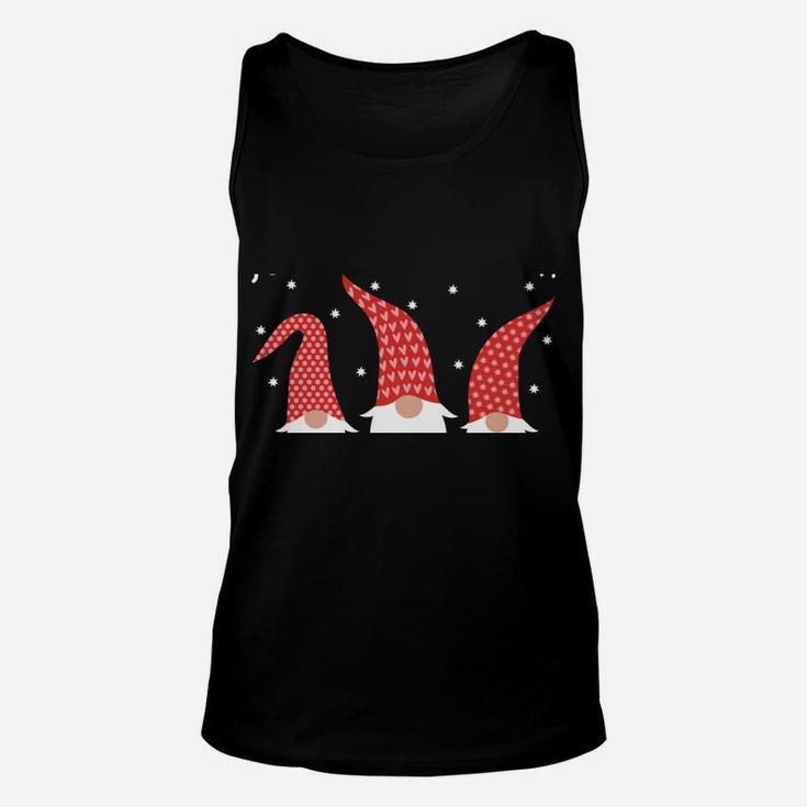 Just Hangin With My Gnomies Merry Christmas Cute Holiday Sweatshirt Unisex Tank Top